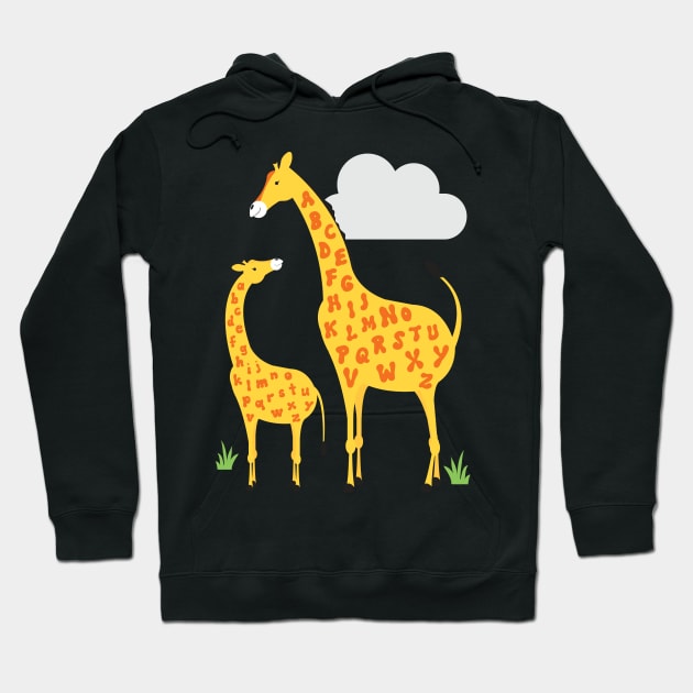 giraffe alphabet Hoodie by creativemonsoon